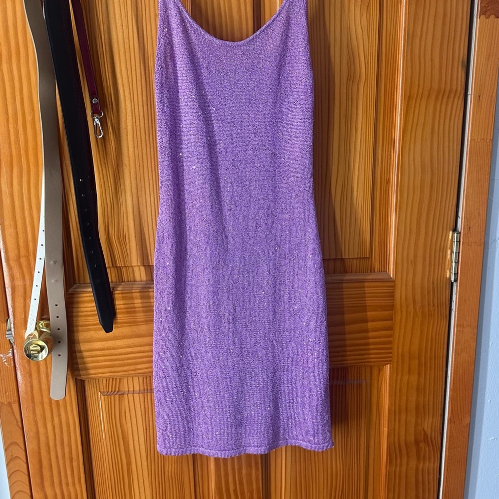 Purple subtle  glitter mini dress evergreen- white fox